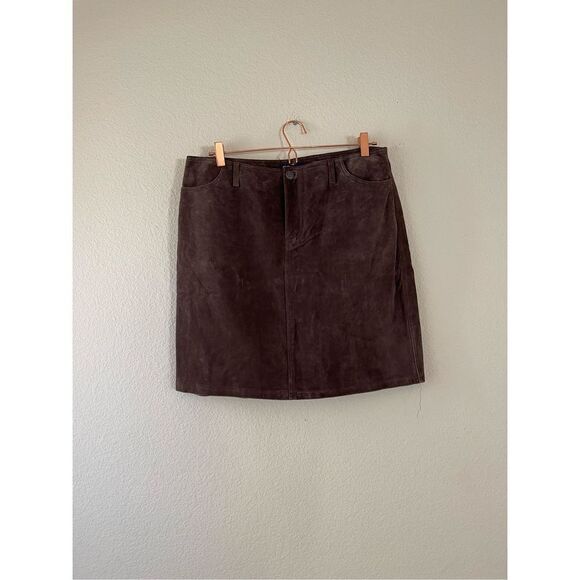 Vintage leather suede mini‎ skirt size 13 - Picture 1 of 7